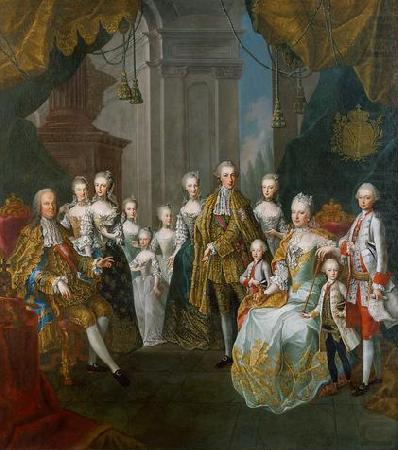 Stephan und Maria Theresia mit elf Kindern, Martin van Meytens